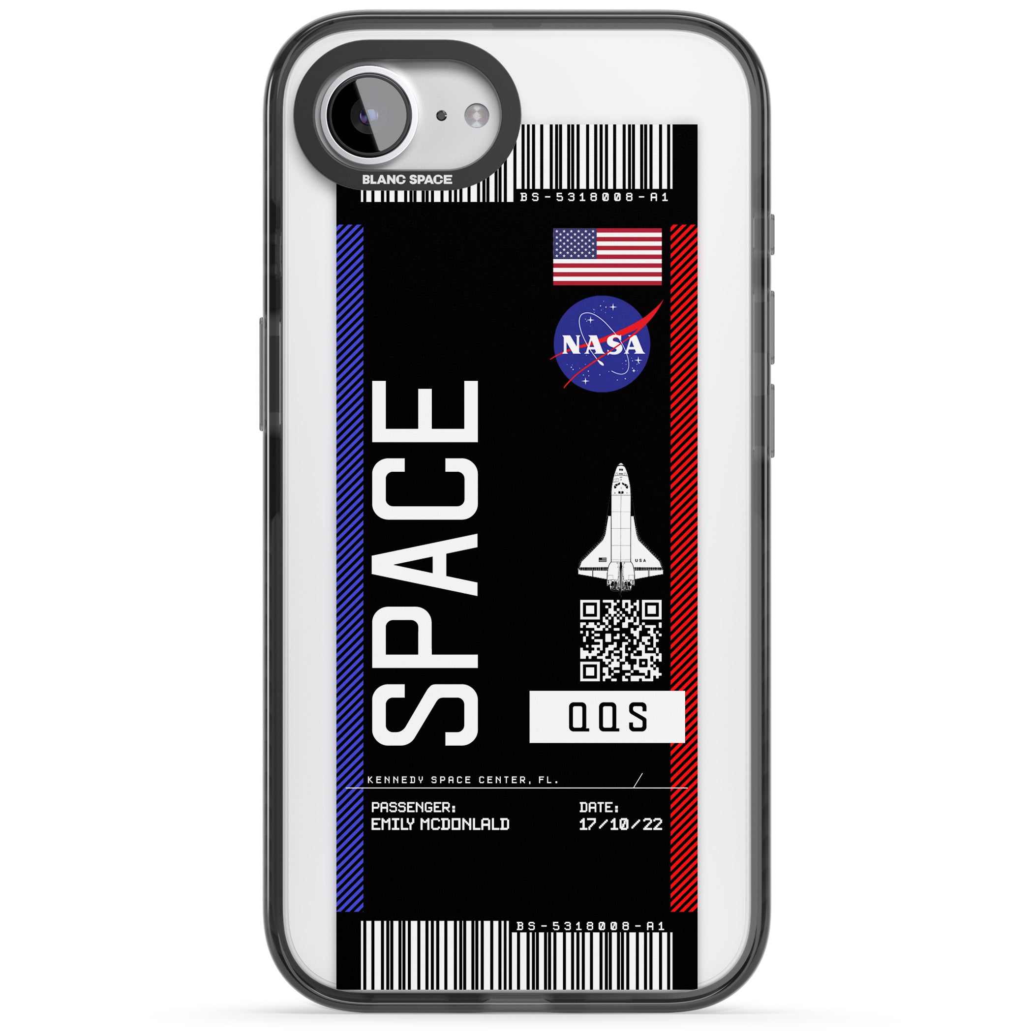 Personalised Nasa Boarding Pass (Dark)