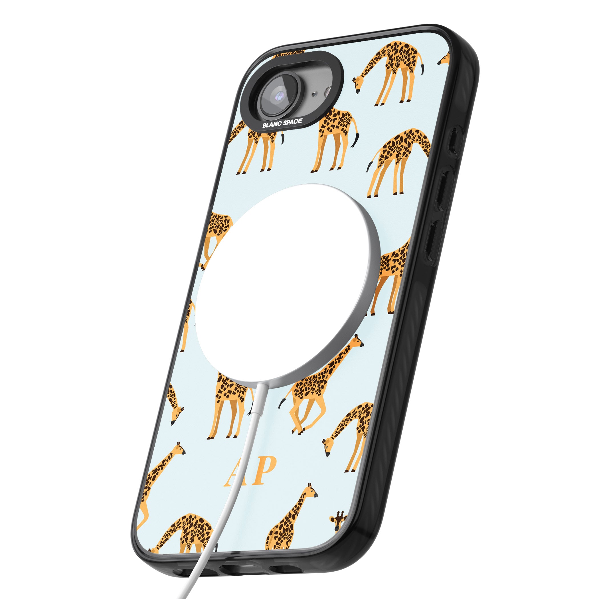 Personalised Safari Giraffe Pattern On Blue