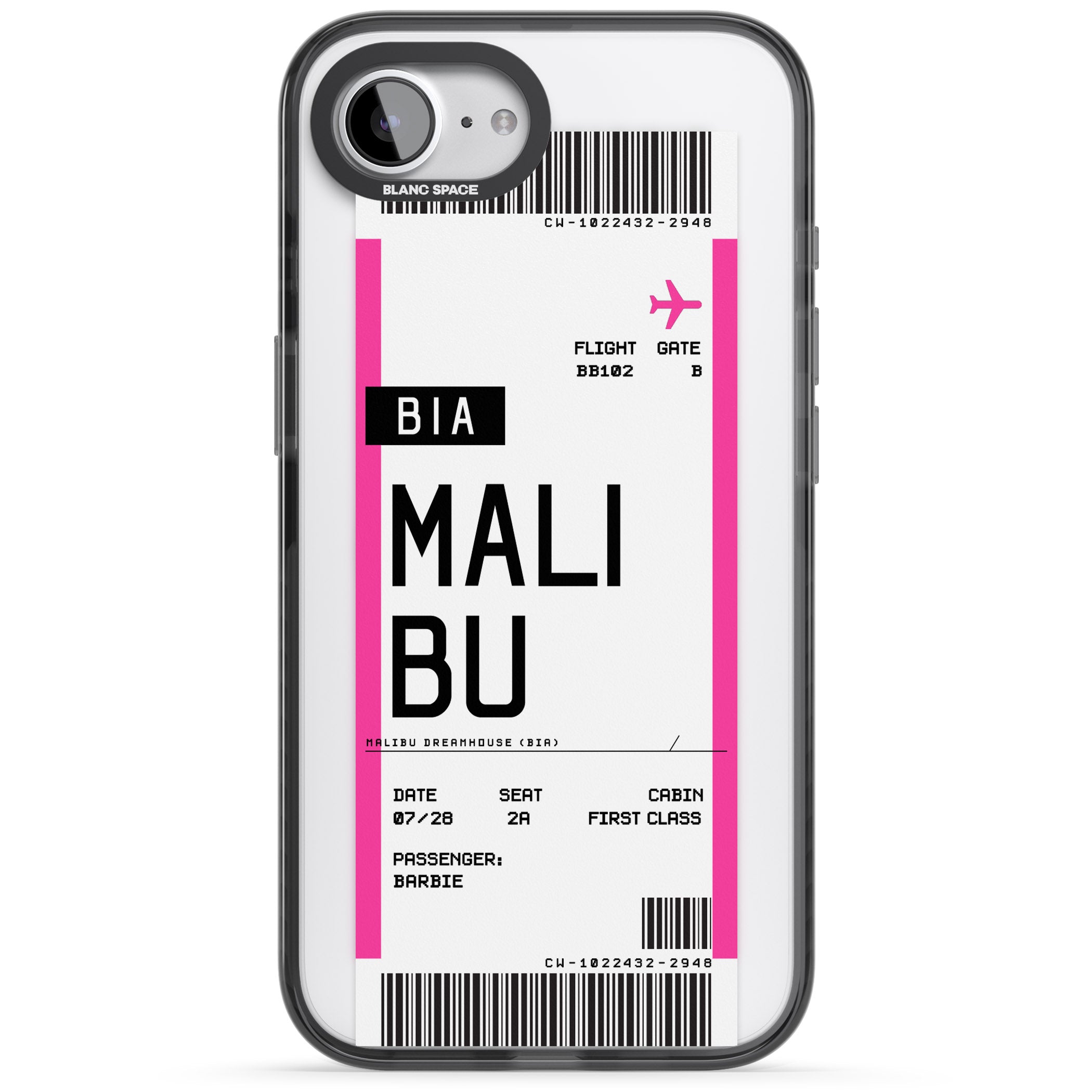 Personalised Pink Malibu Boarding Pass