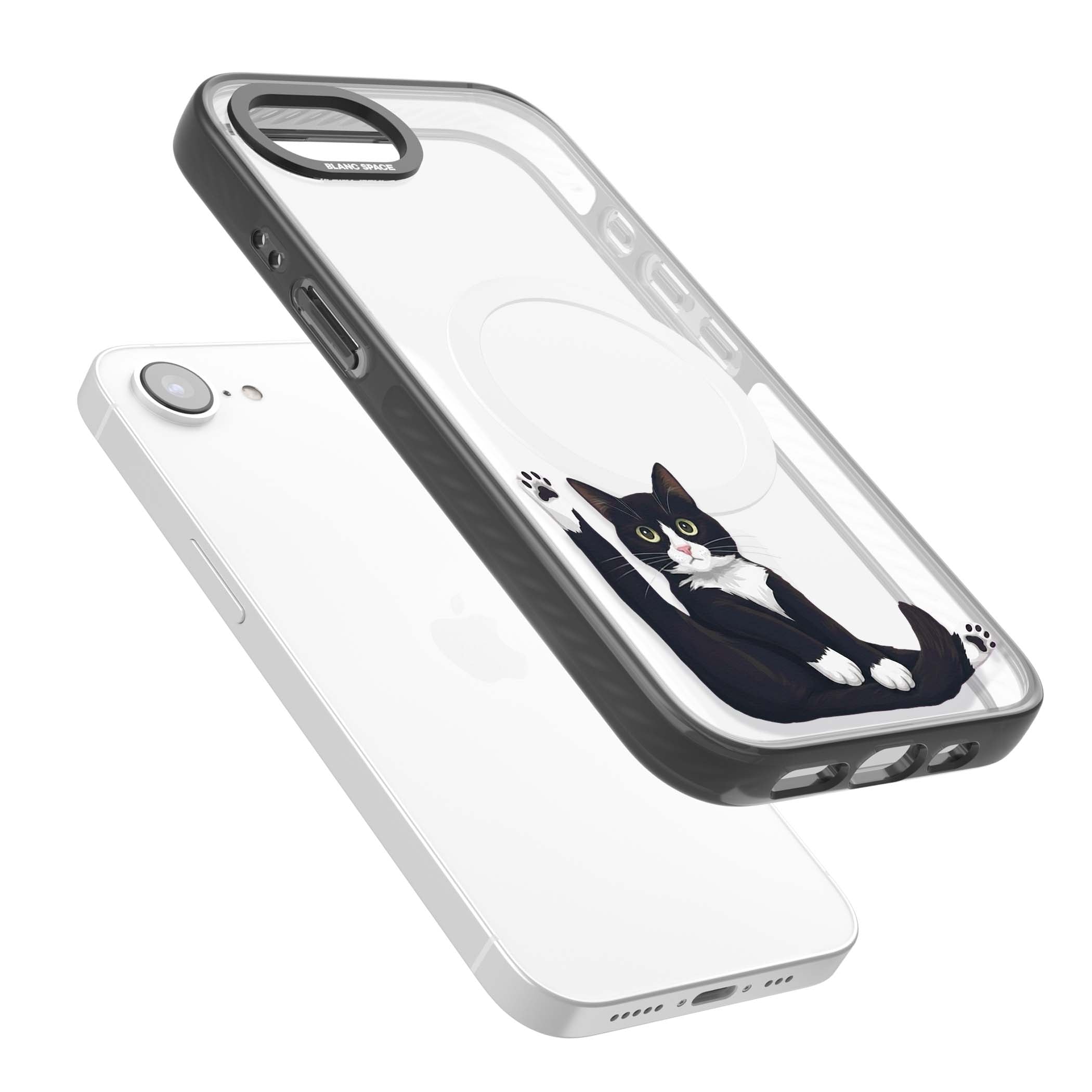 Mid-Groom Cat animals iPhone case | Black Impact Magsafe case for iPhone 16e, iPhone 17e