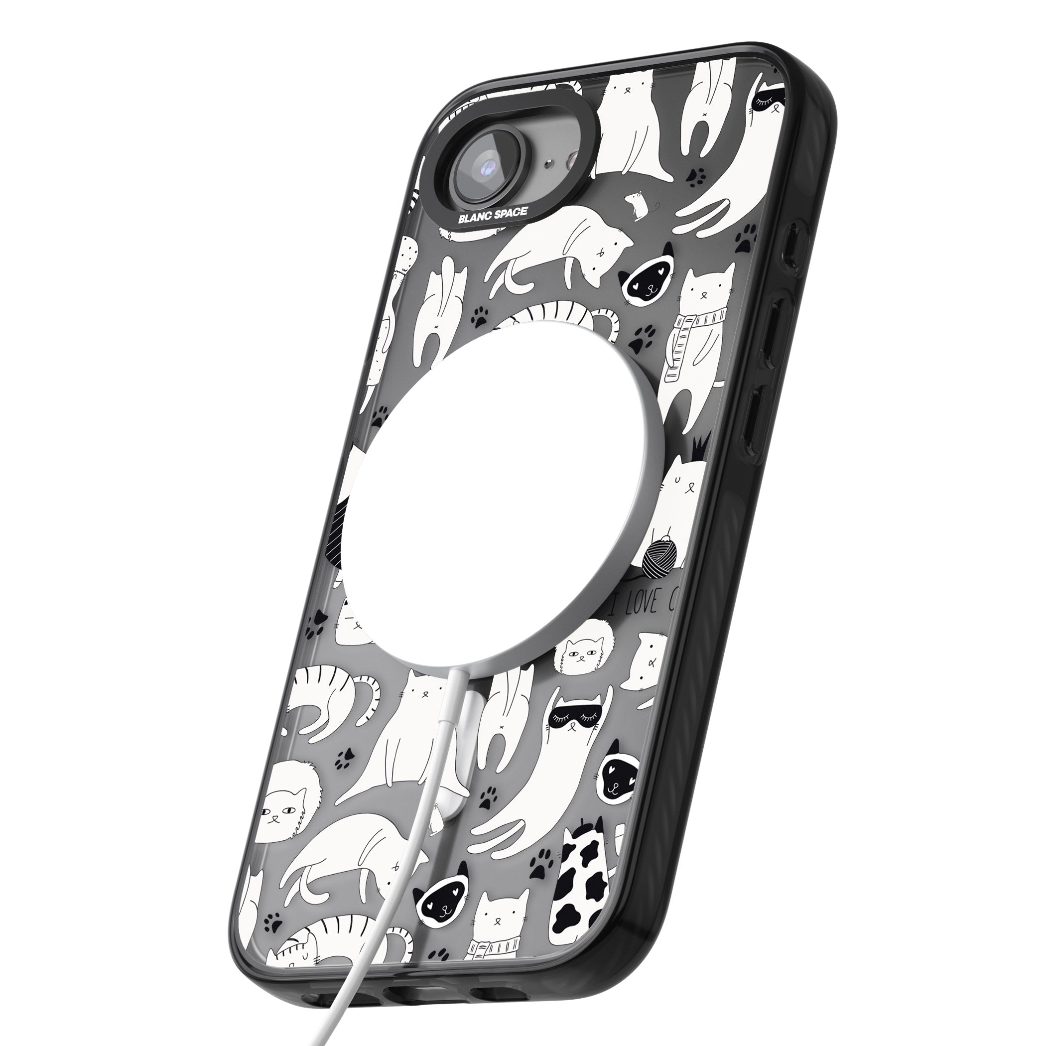 Cartoon Cat Collage Black & White