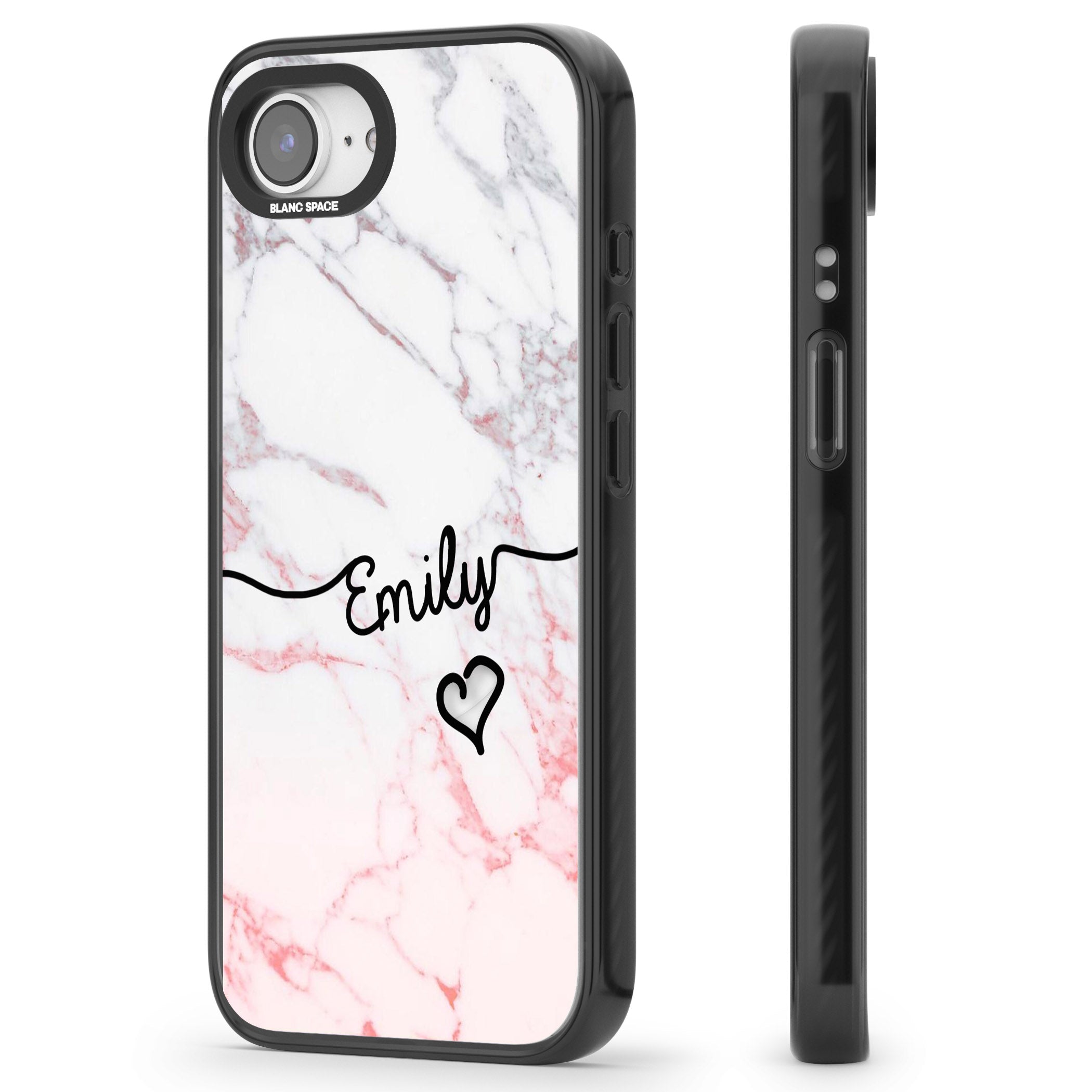 Personalised Pink Fade Marble Heart