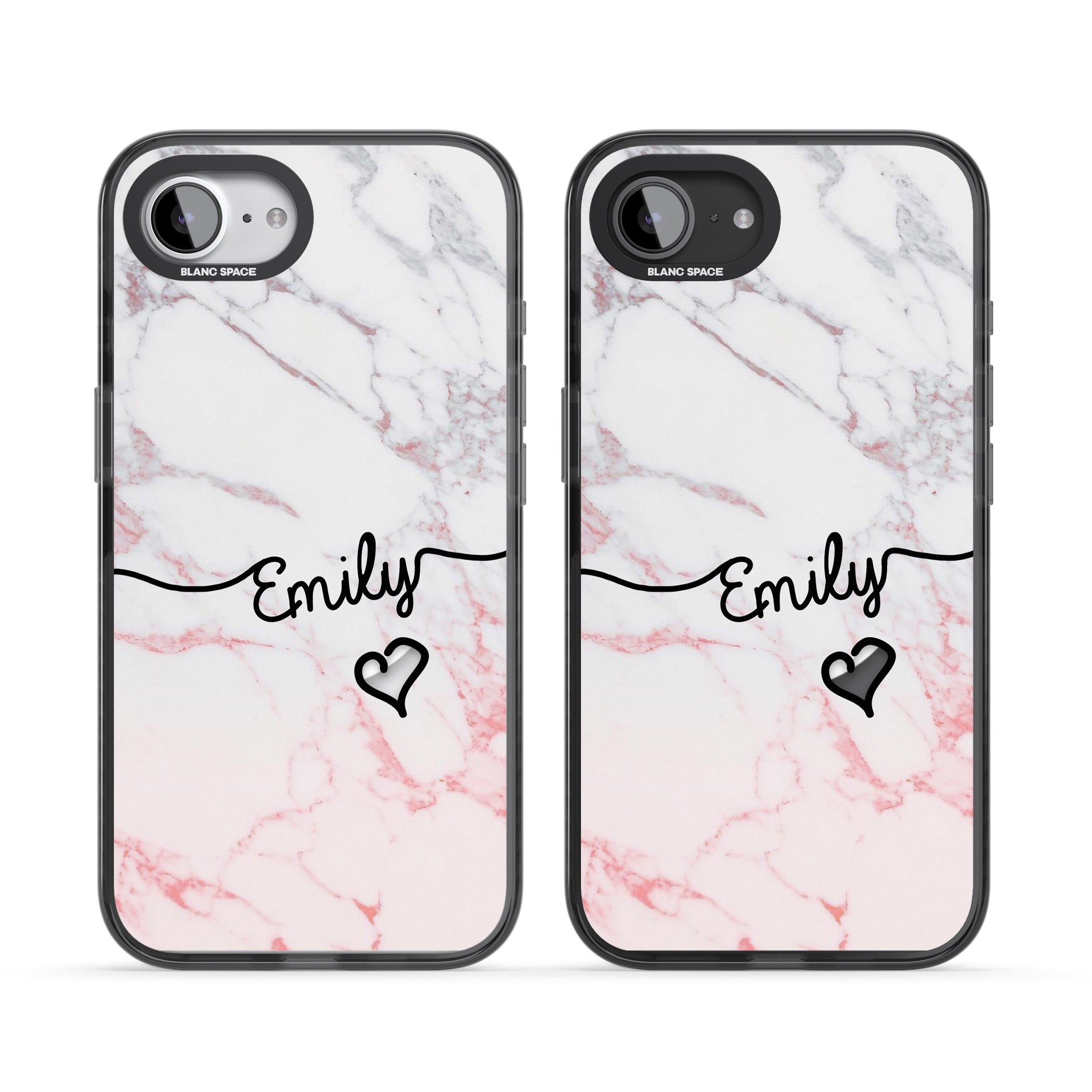 Personalised Pink Fade Marble Heart