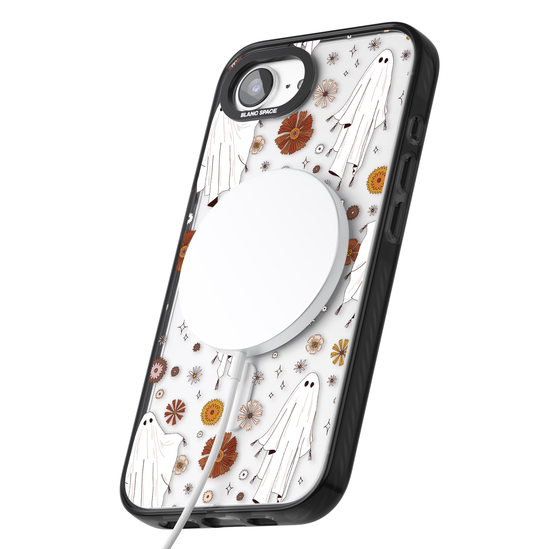 Halloween Ghosts And Flowers