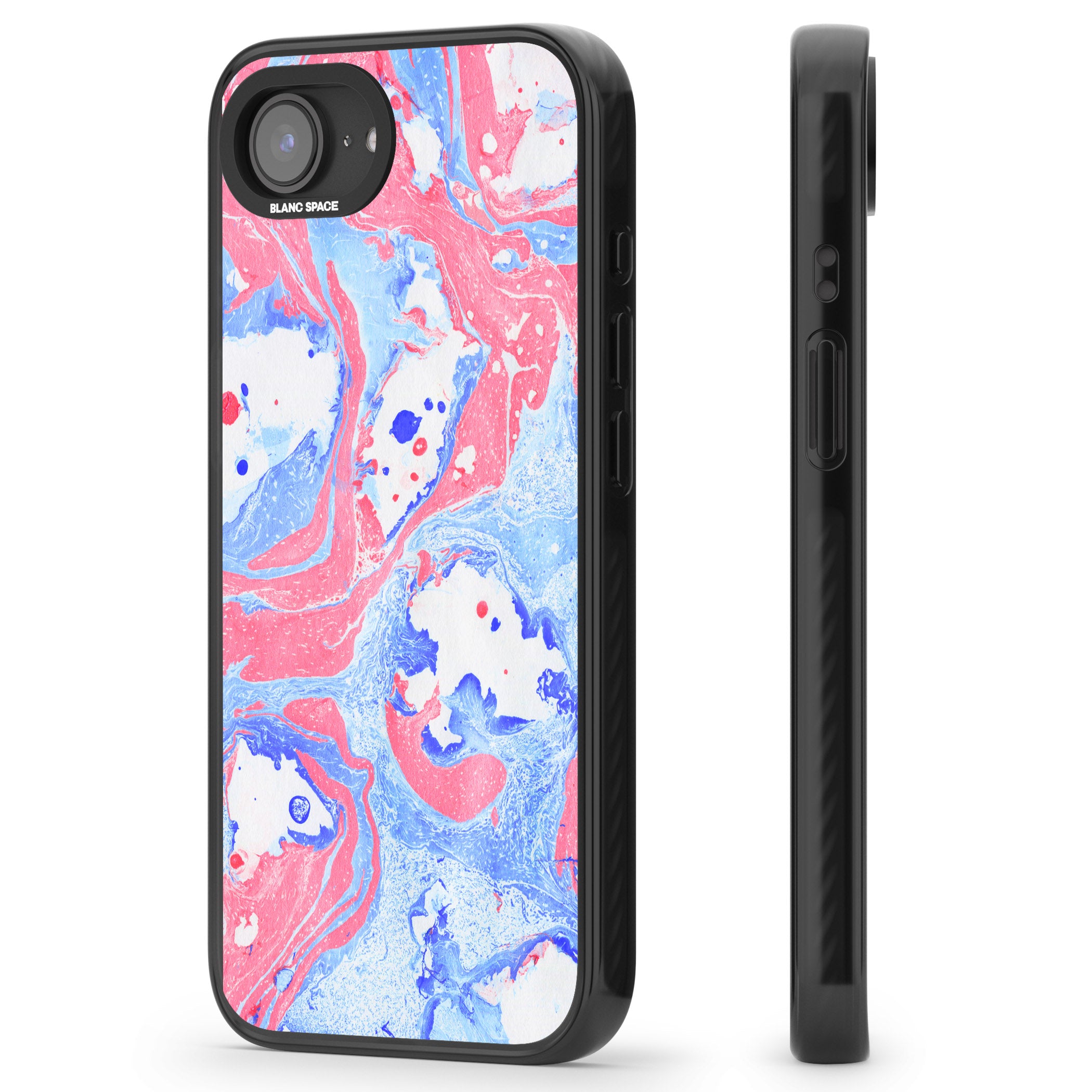 Pink, Blue & White Marbled Paper Pattern