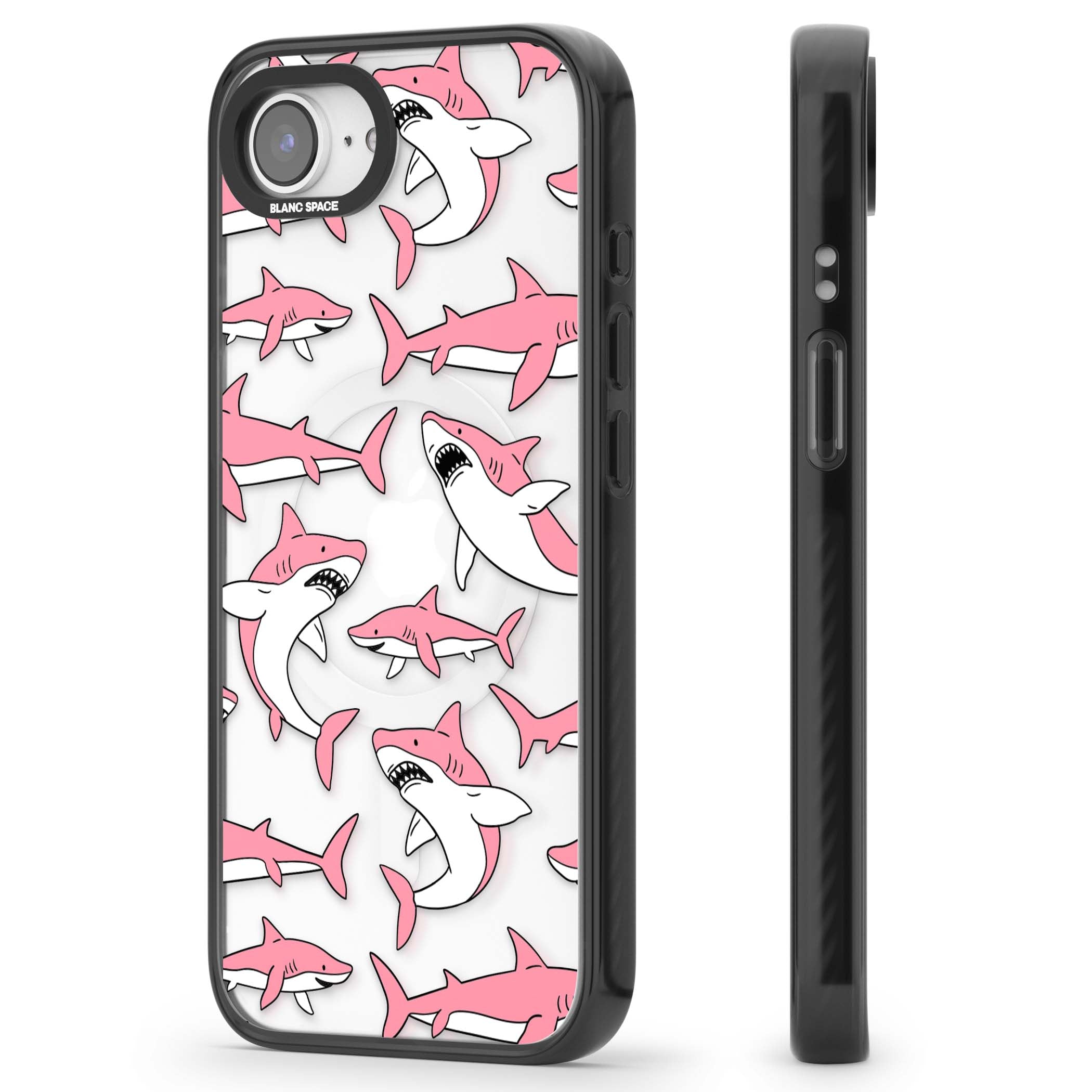 Bubblegum Sharks for her iPhone case | Black Impact Magsafe case for iPhone 16e, iPhone 17e