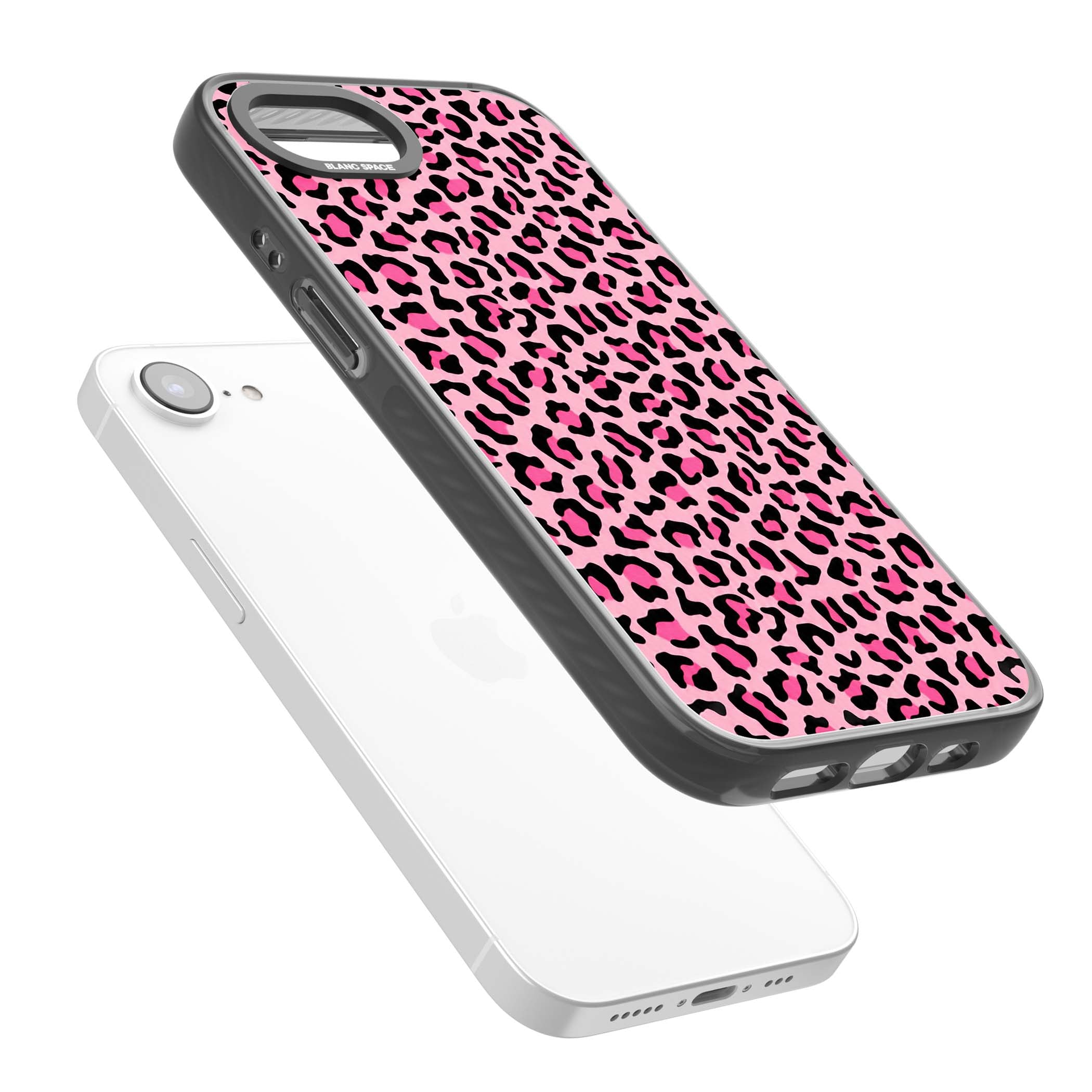 Pink Leopard baddie iPhone case | Black Impact Magsafe case for iPhone 16e, iPhone 17e