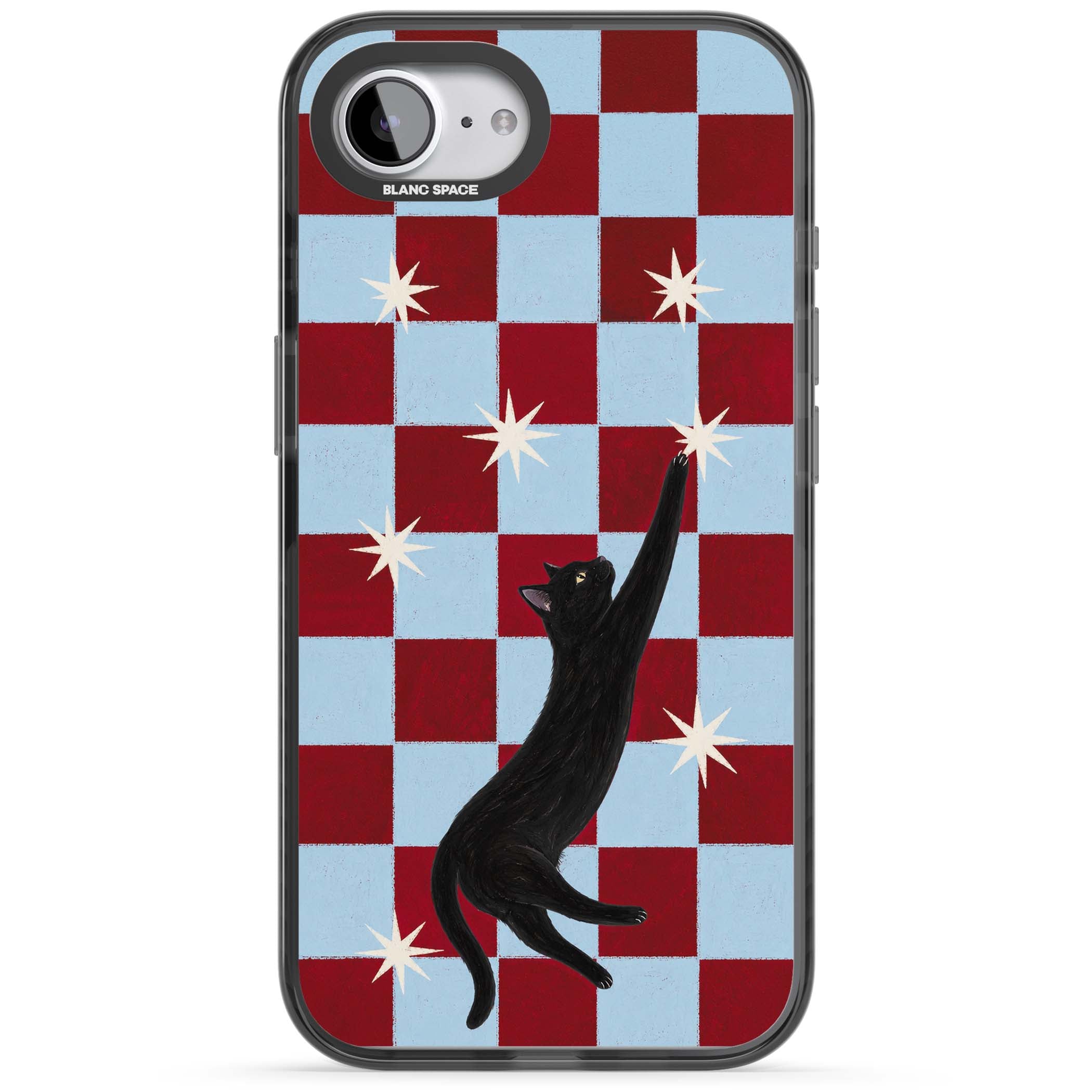 Starlit Kitty animals iPhone case | Black Impact Magsafe case for iPhone 16e, iPhone 17e