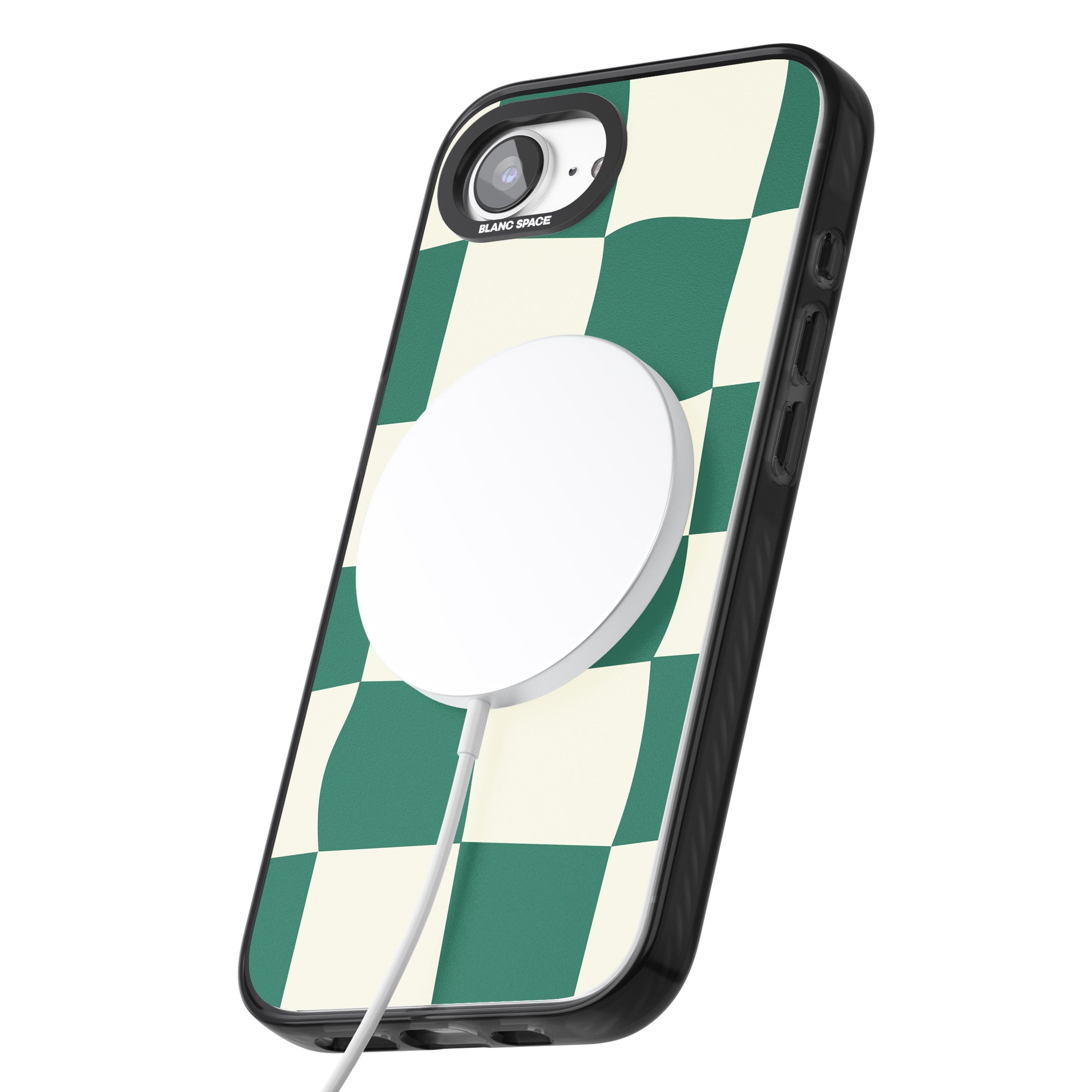 Green & Cream Wavy Check
