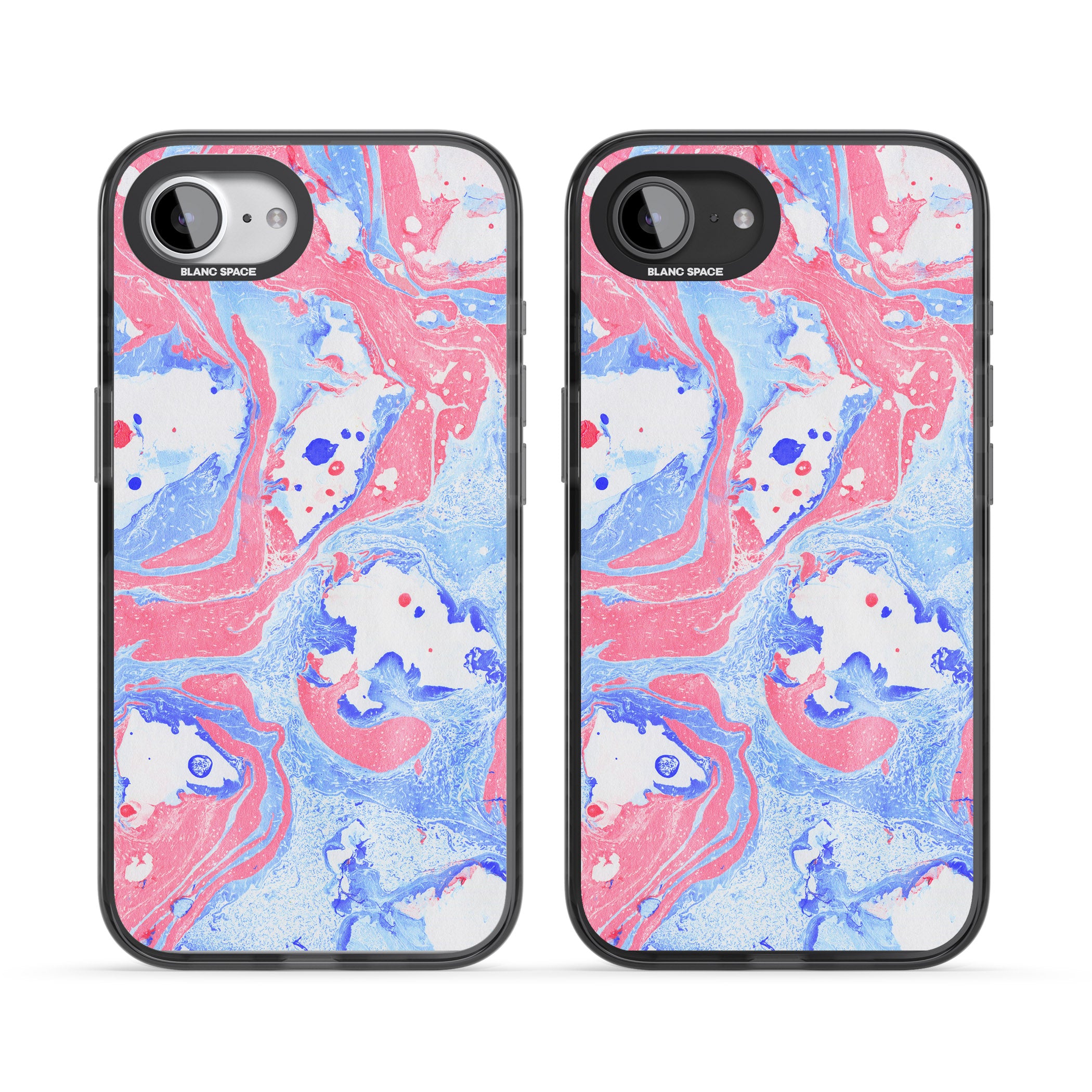 Pink, Blue & White Marbled Paper Pattern