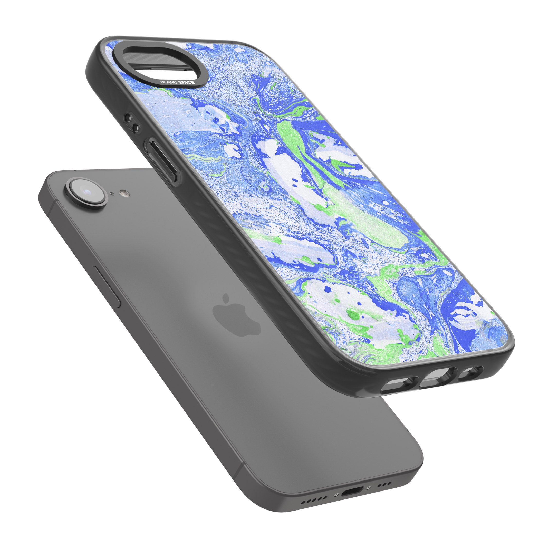 Dark Blue & Green Marbled Paper Pattern