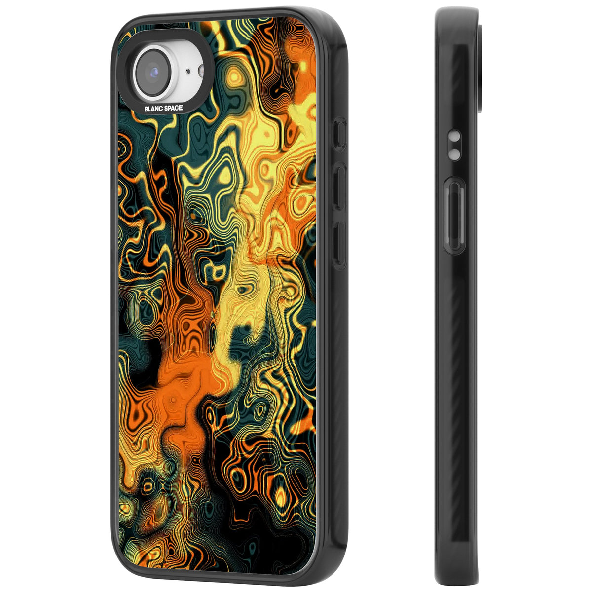 Liquid Amber iPhone 16e / iPhone 17e Impact Black Phone Case side
