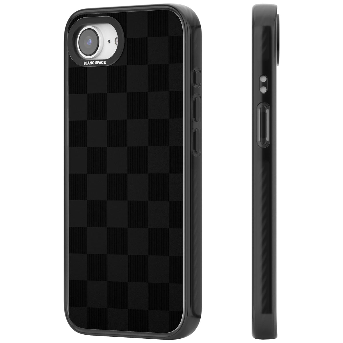 Black Checkered iPhone 16e / iPhone 17e Impact Black Phone Case side