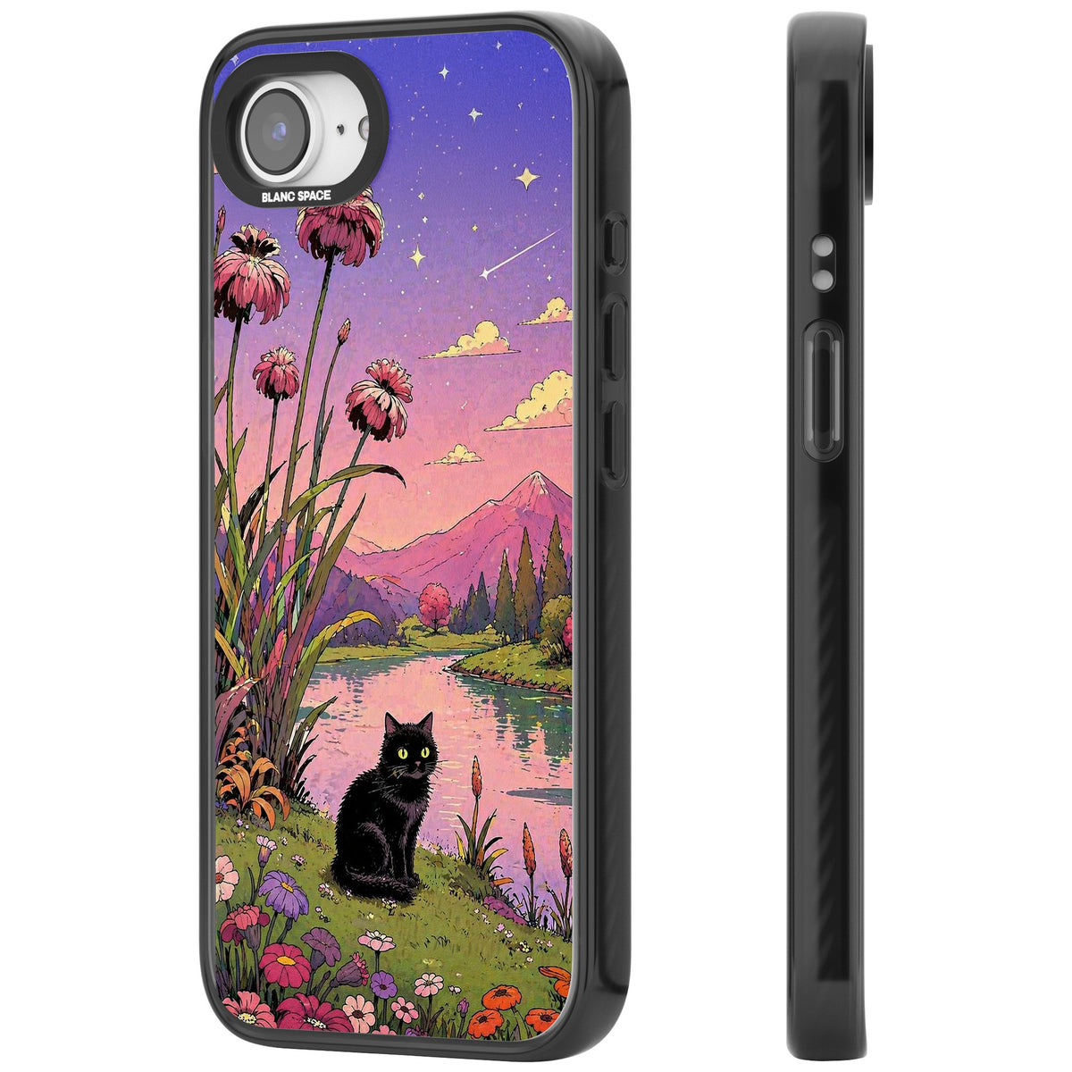 Mystic Whiskers iPhone 16e / iPhone 17e Impact Black Phone Case side