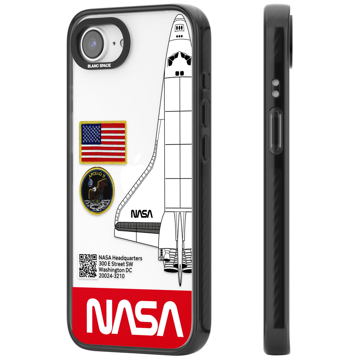 Nasa Apollo 11 iPhone 16e / iPhone 17e Impact Black Phone Case side