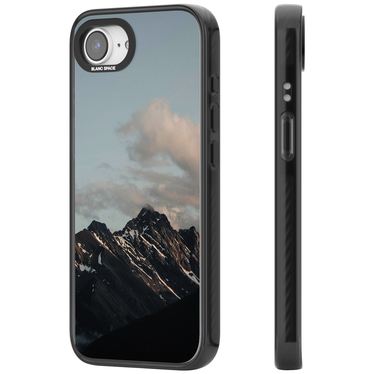 Twilight Mountain iPhone 16e / iPhone 17e Impact Black Phone Case side