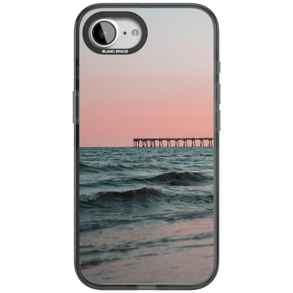 Sunset Pier iPhone 16e / iPhone 17e Impact Black Phone Case front