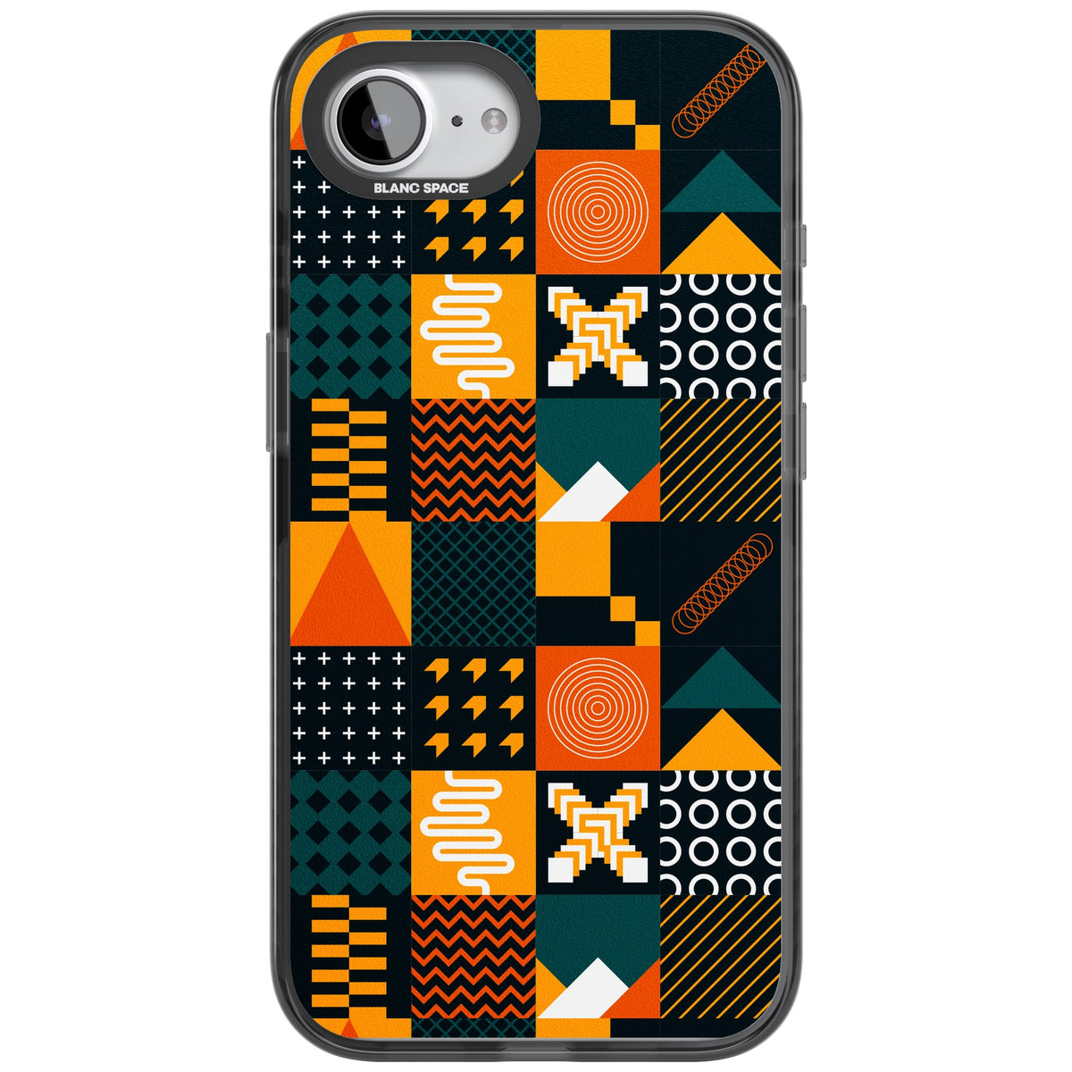 Amber Grid iPhone 16e / iPhone 17e Impact Black Phone Case front