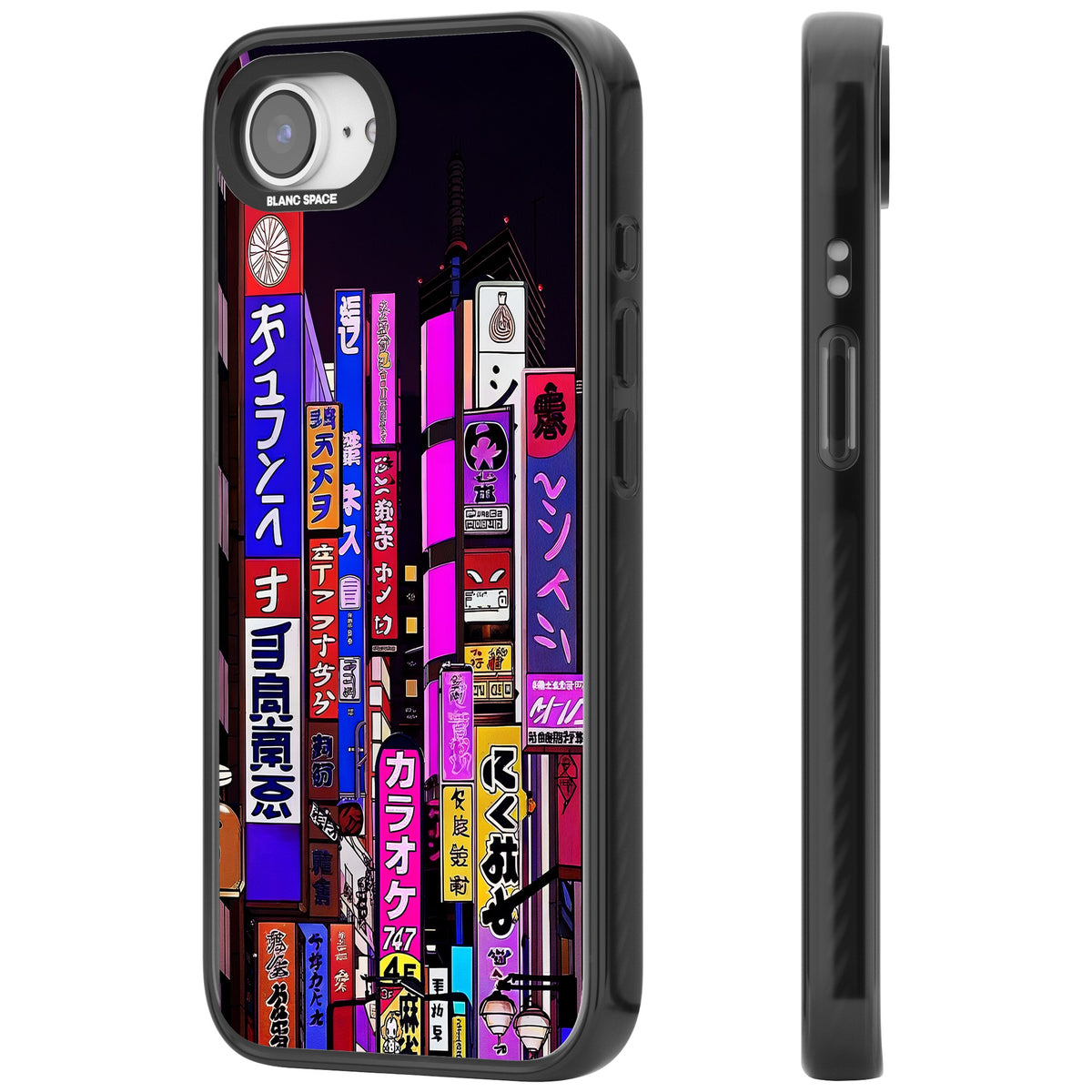 NEON NIGHT iPhone 16e / iPhone 17e Impact Black Phone Case side