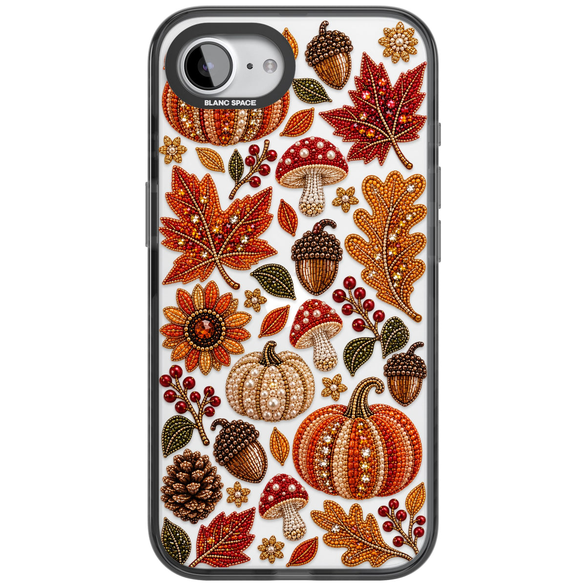Beaded Autumn iPhone 16e / iPhone 17e Impact Black Phone Case front