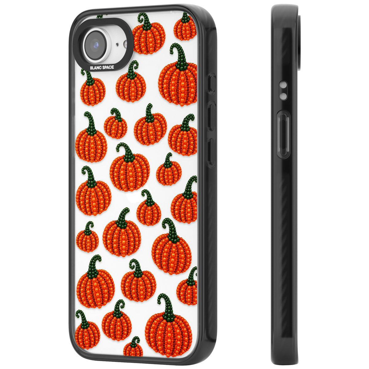 Beaded Pumpkins iPhone 16e / iPhone 17e Impact Black Phone Case side