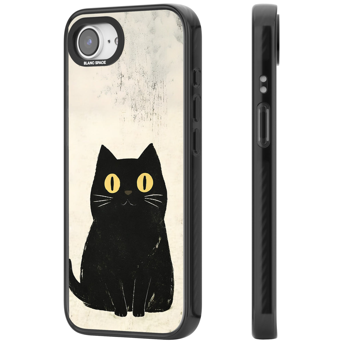 Midnight Whiskers iPhone 16e / iPhone 17e Impact Black Phone Case side