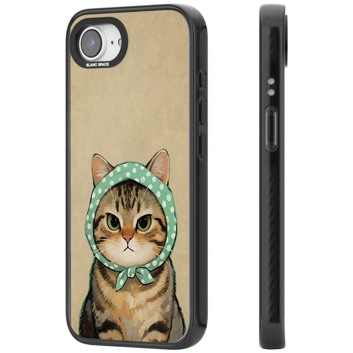 Cat Losing Patience iPhone 16e / iPhone 17e Impact Black Phone Case side