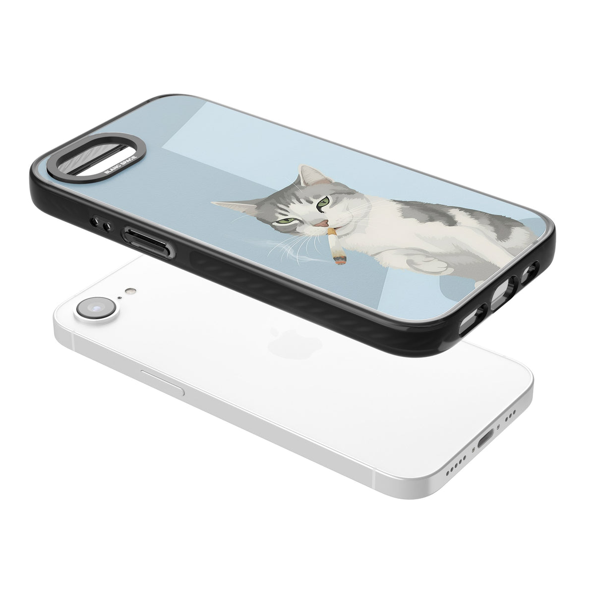 Better Than Cat Treats iPhone 16e / iPhone 17e Impact Black Phone Case angled