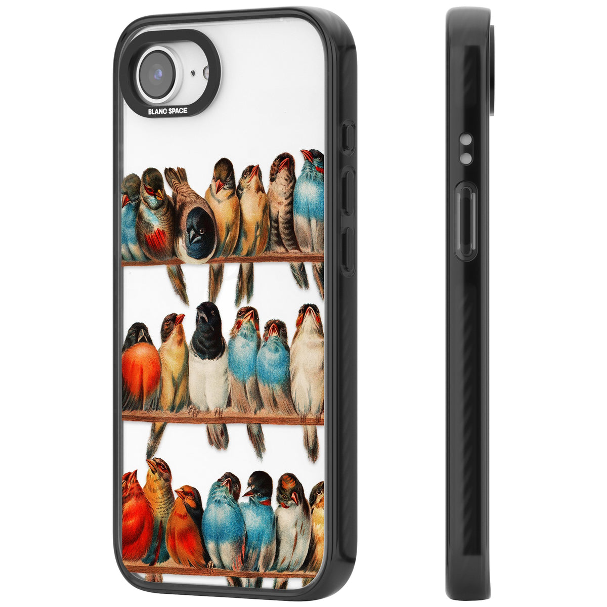A Perch Of Birds iPhone 16e / iPhone 17e Impact Black Phone Case side