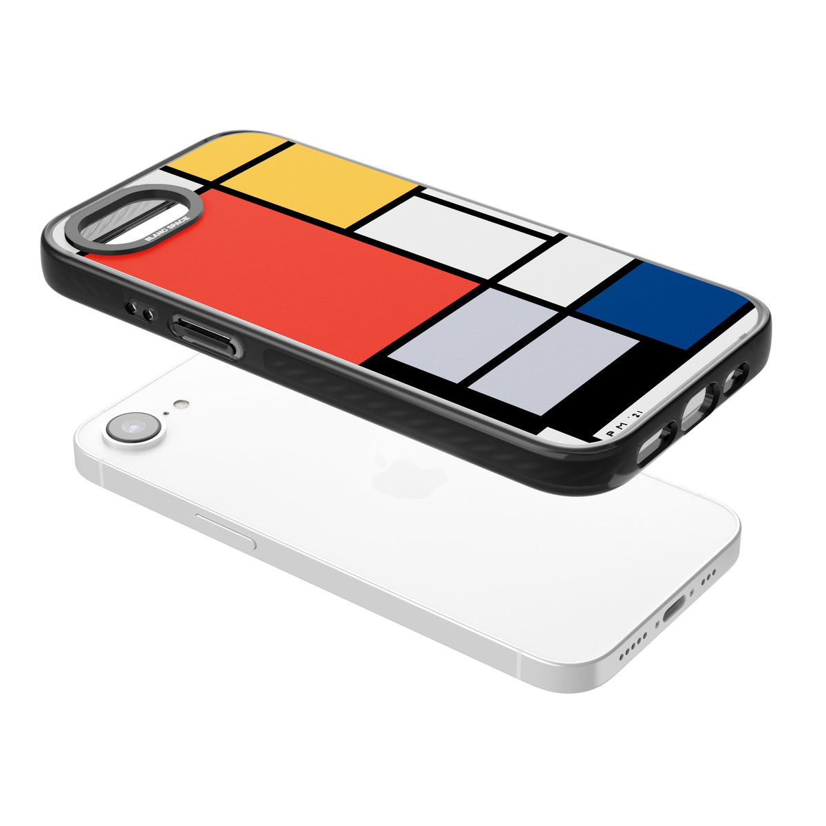 Piet Mondrian's Composition iPhone 16e / iPhone 17e Impact Black Phone Case angled