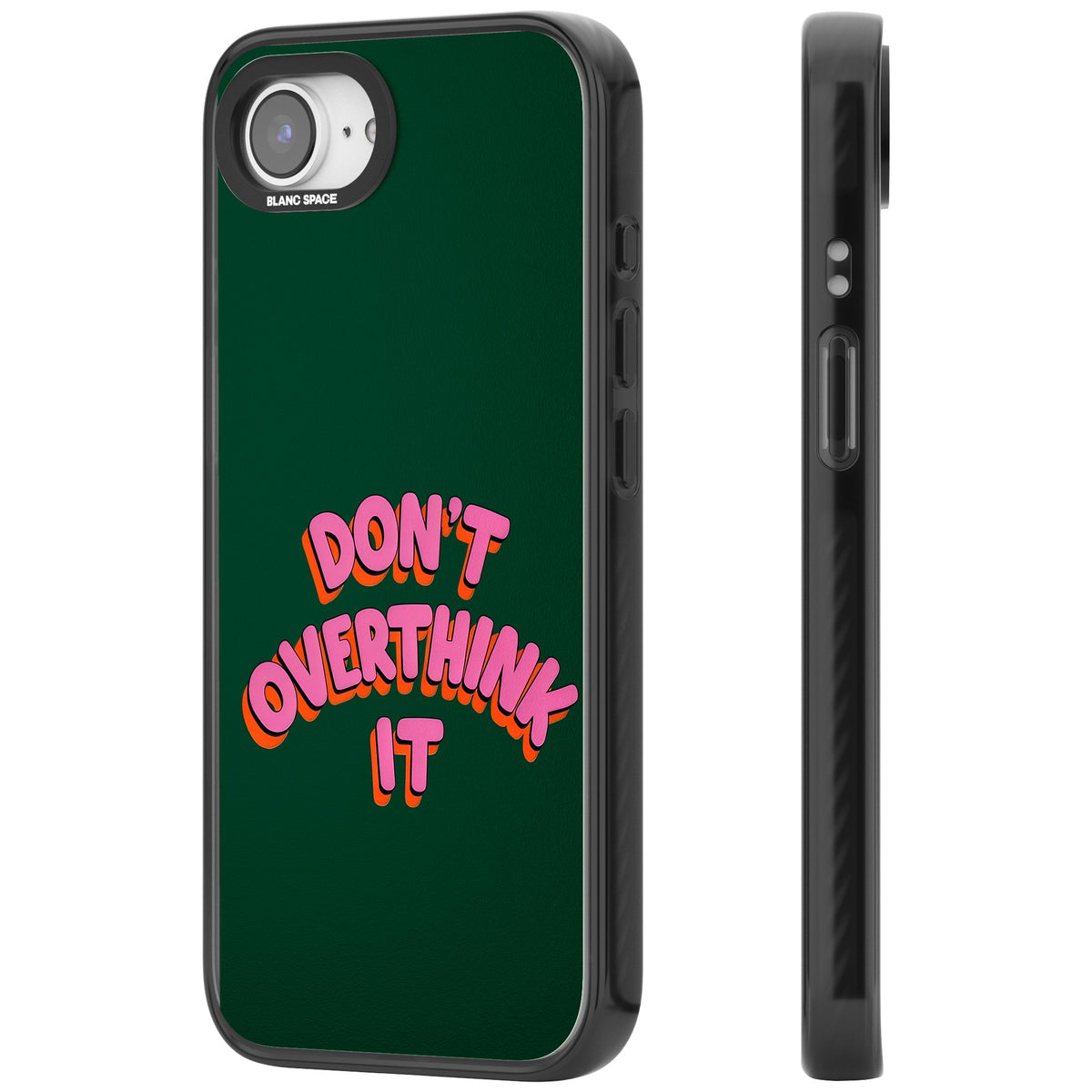 Don't Overthink It iPhone 16e / iPhone 17e Impact Black Phone Case side