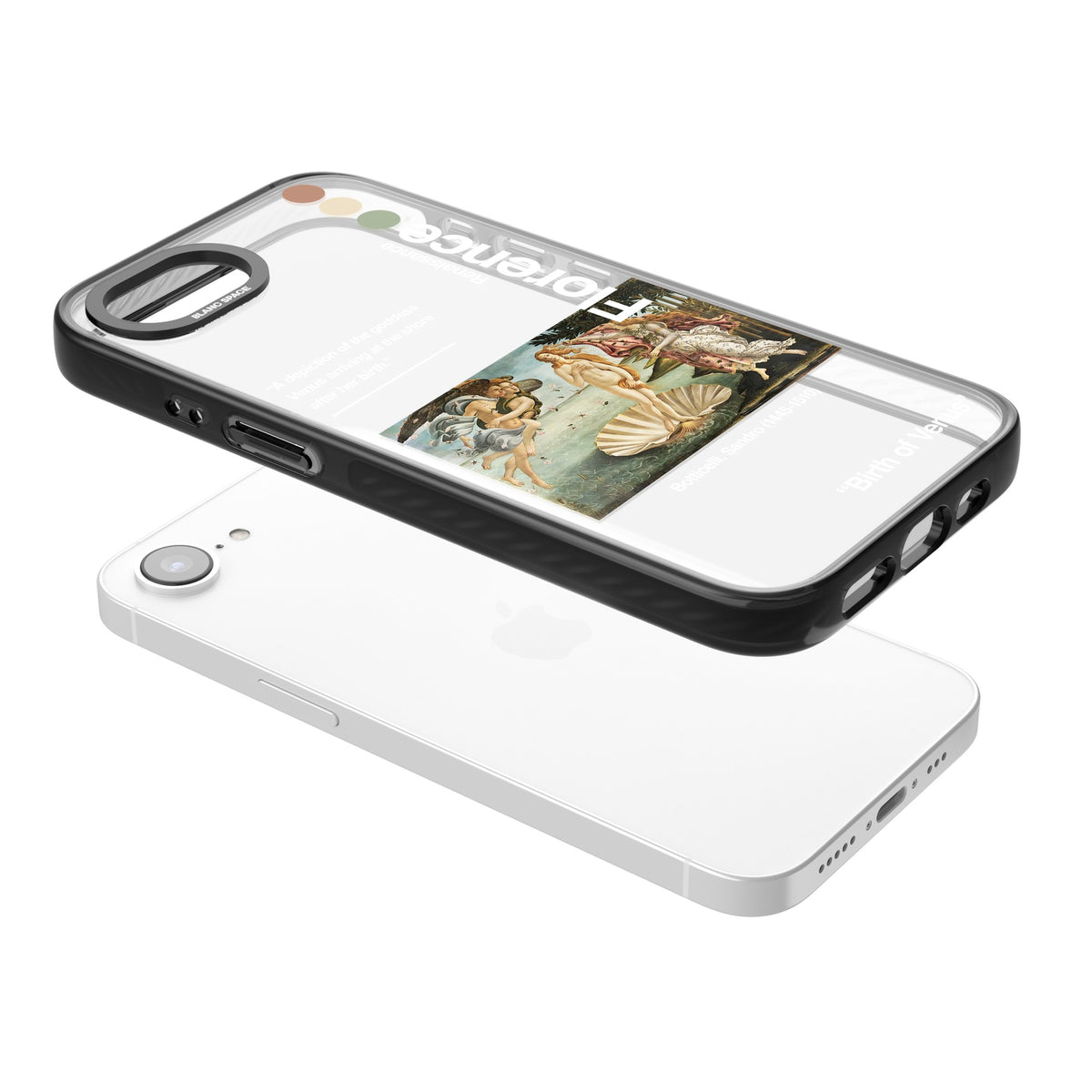 Birth Of Venus iPhone 16e / iPhone 17e Impact Black Phone Case angled