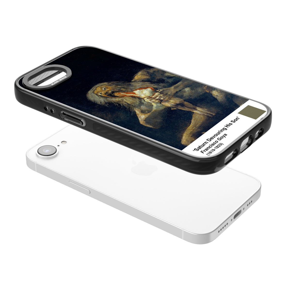 Saturn Devouring His Son iPhone 16e / iPhone 17e Impact Black Phone Case angled