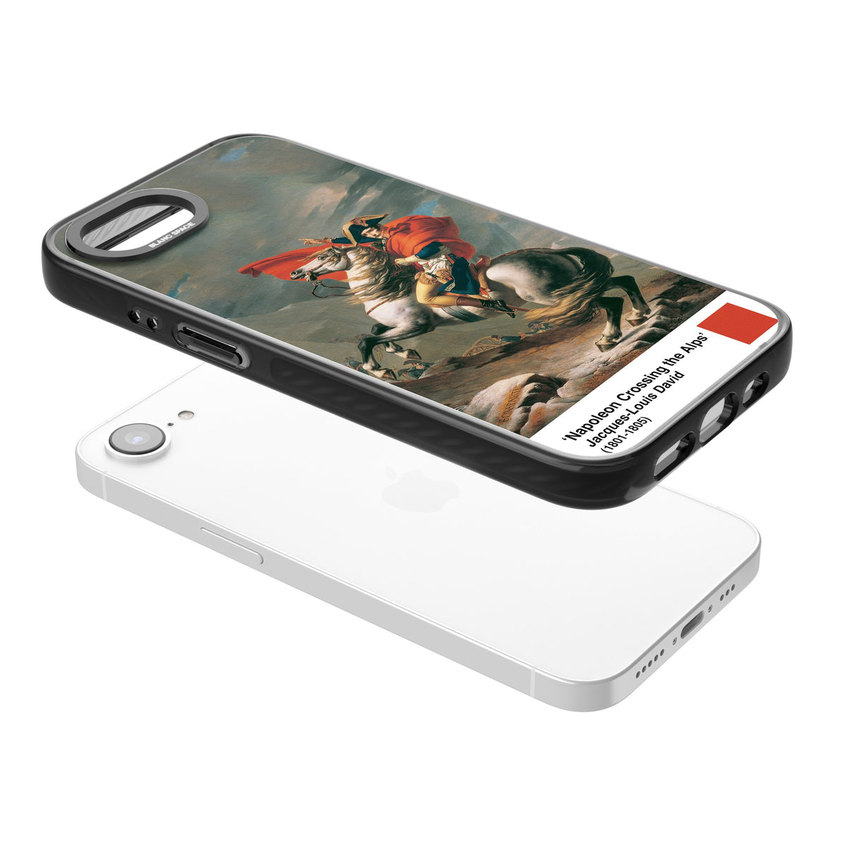 Napoleon Crossing The Alps iPhone 16e / iPhone 17e Impact Black Phone Case angled