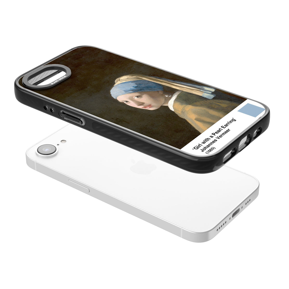 Girl With A Pearl Earring iPhone 16e / iPhone 17e Impact Black Phone Case angled