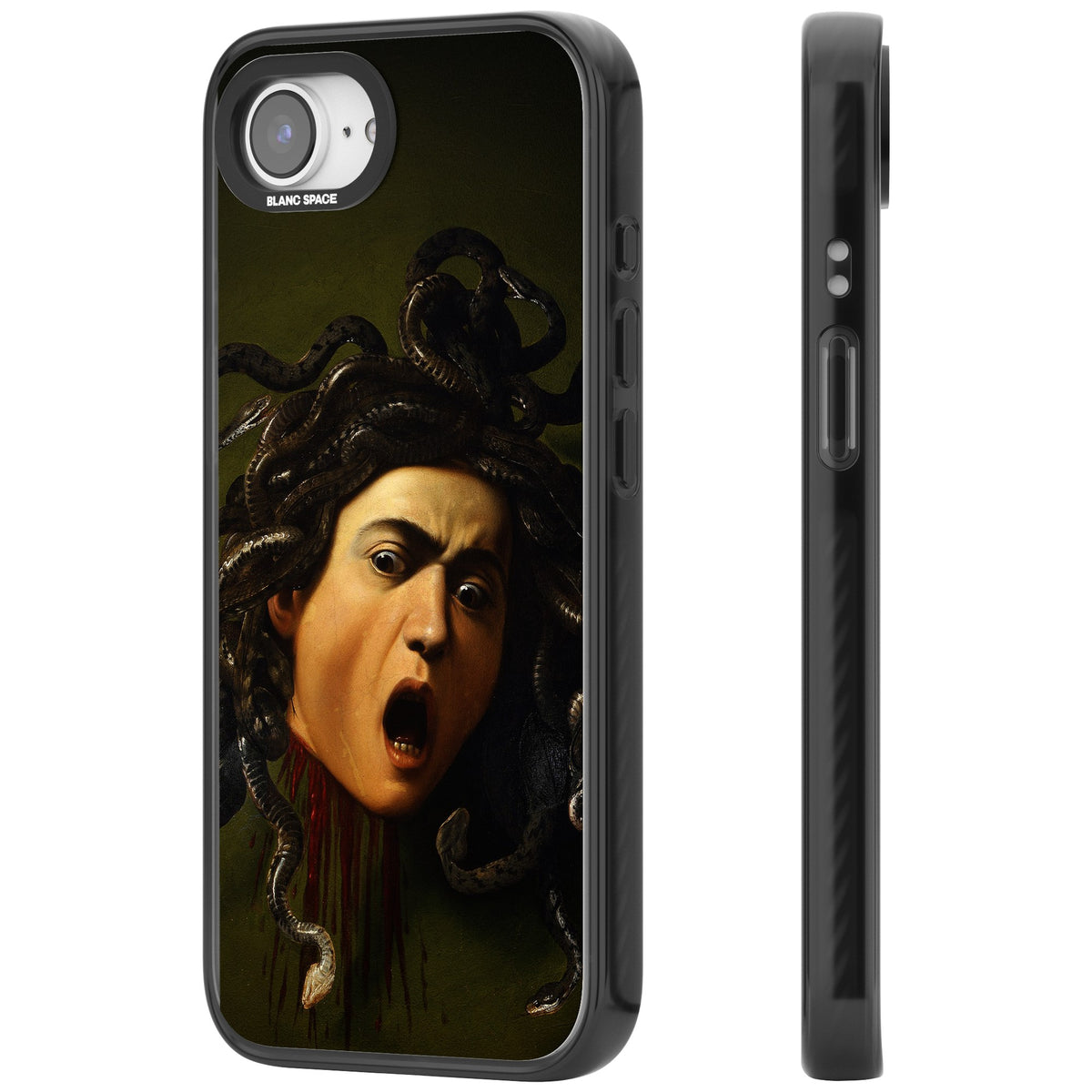 Head of Medusa iPhone 16e / iPhone 17e Impact Black Phone Case side