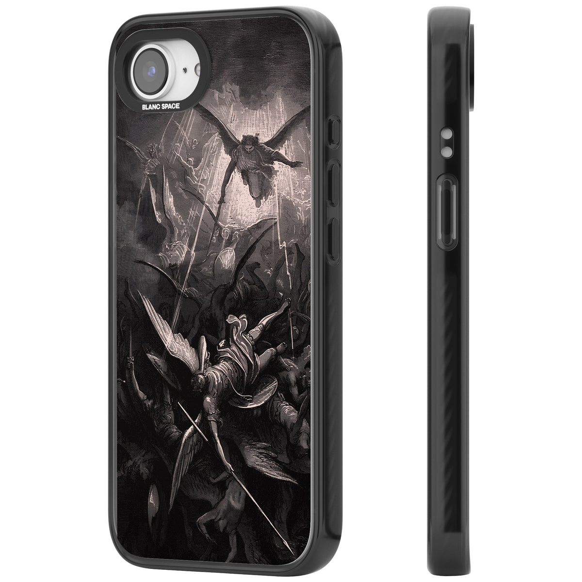 Paradise Lost iPhone 16e / iPhone 17e Impact Black Phone Case side
