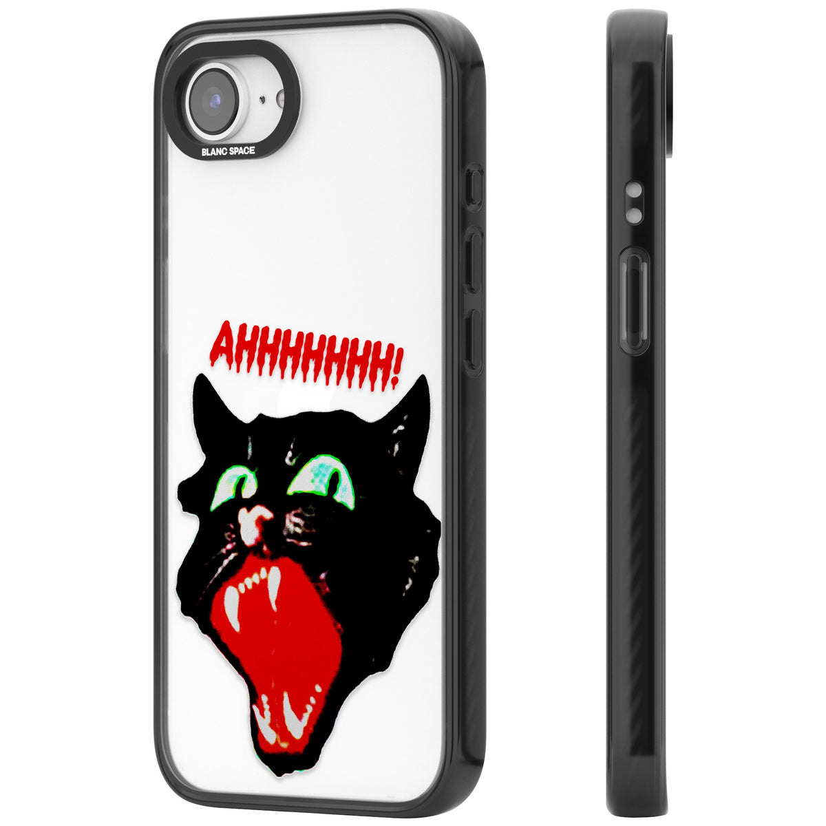 AHH! Cat iPhone 16e / iPhone 17e Impact Black Phone Case side