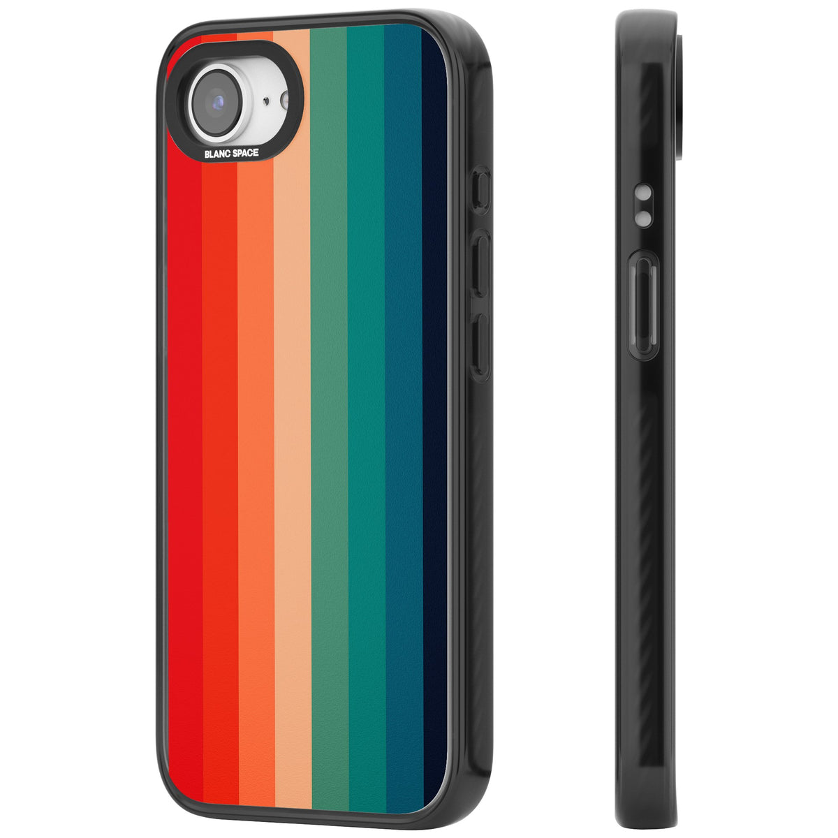 Retro Spectrum iPhone 16e / iPhone 17e Impact Black Phone Case side
