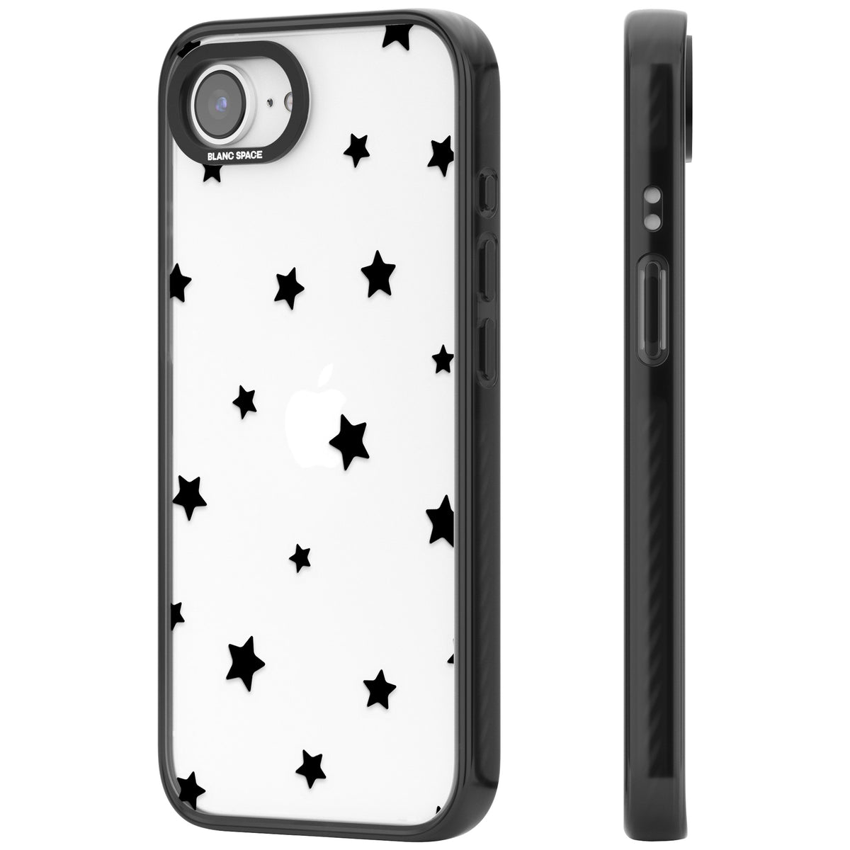 Starry Night Black Stars iPhone 16e / iPhone 17e Impact Black Phone Case side