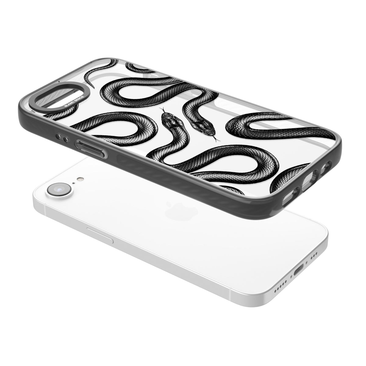 Black Kingsnake iPhone 17e Impact Black Phone Case angled