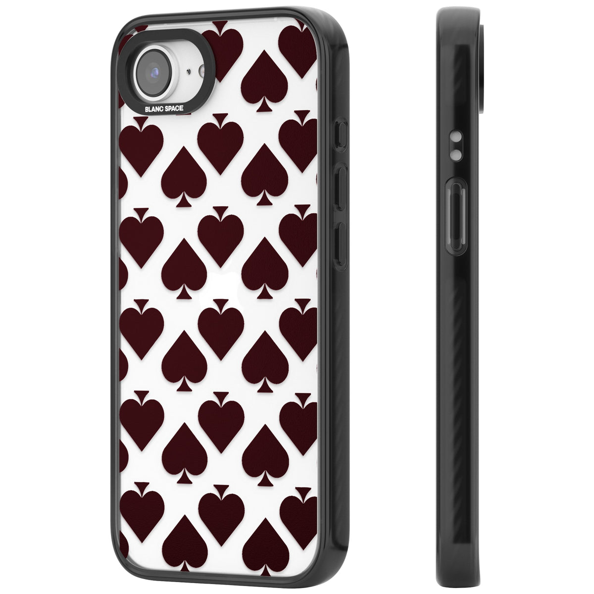 Burgundy Suits iPhone 16e / iPhone 17e Impact Black Phone Case side