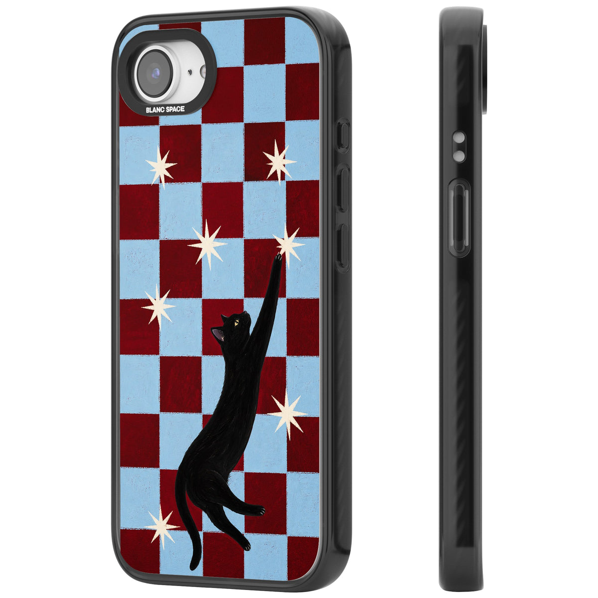 Starlit Kitty iPhone 16e / iPhone 17e Impact Black Phone Case side
