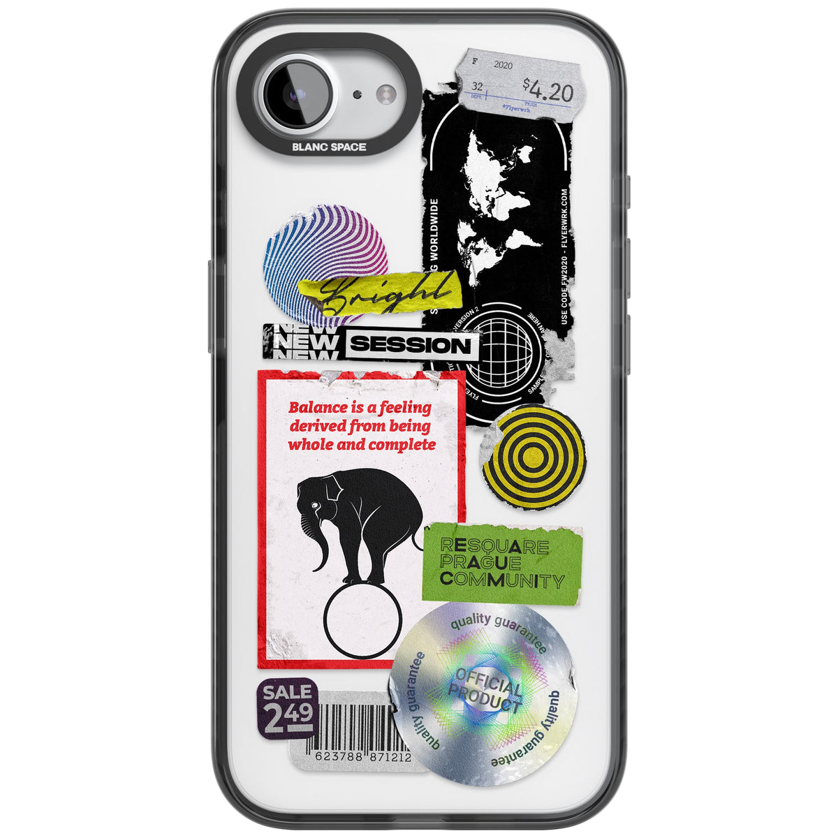 Analog Stickers iPhone 16e / iPhone 17e Impact Black Phone Case front