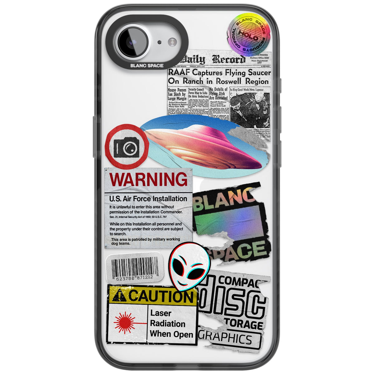 Cosmic Encounters iPhone 16e / iPhone 17e Impact Black Phone Case front