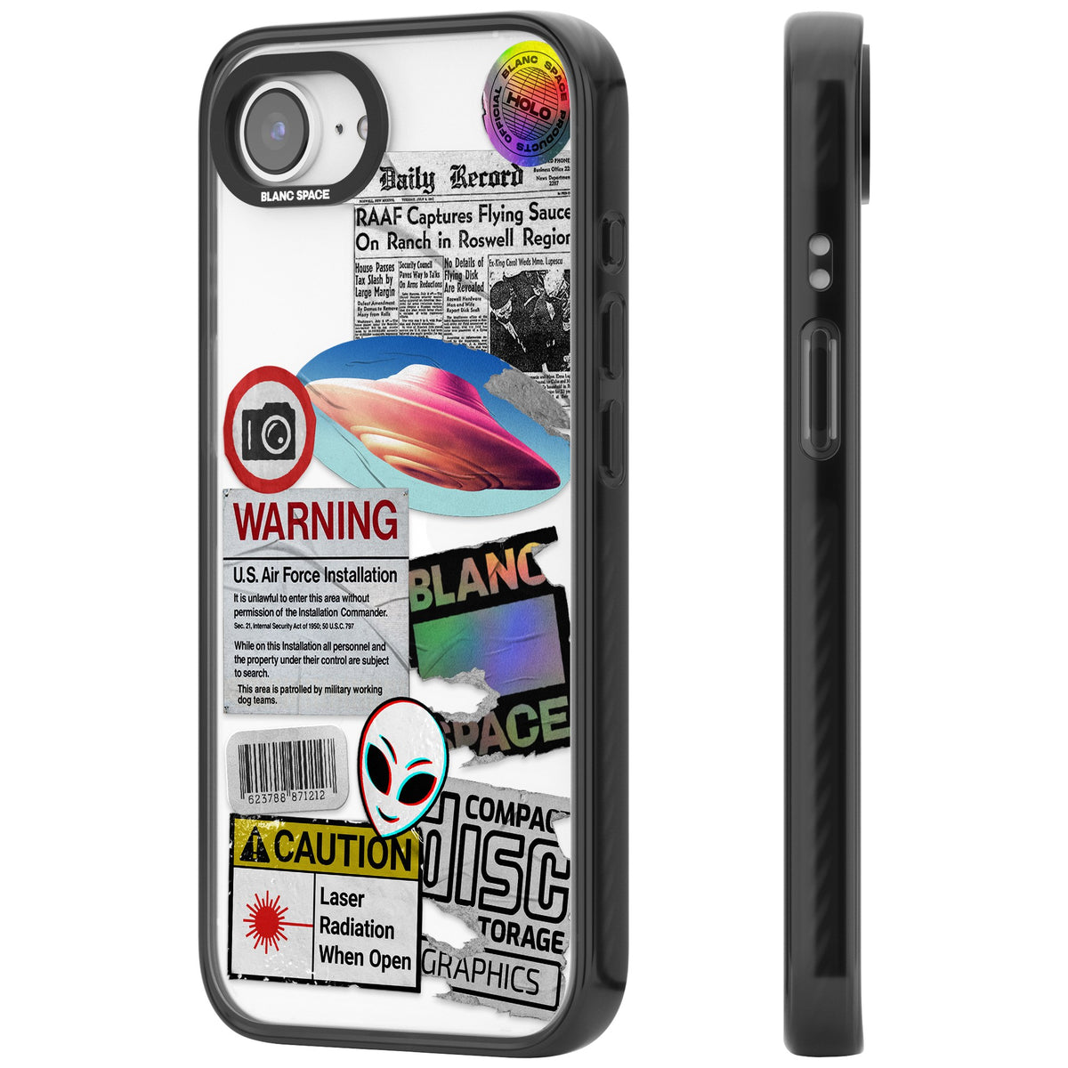 Cosmic Encounters iPhone 16e / iPhone 17e Impact Black Phone Case side