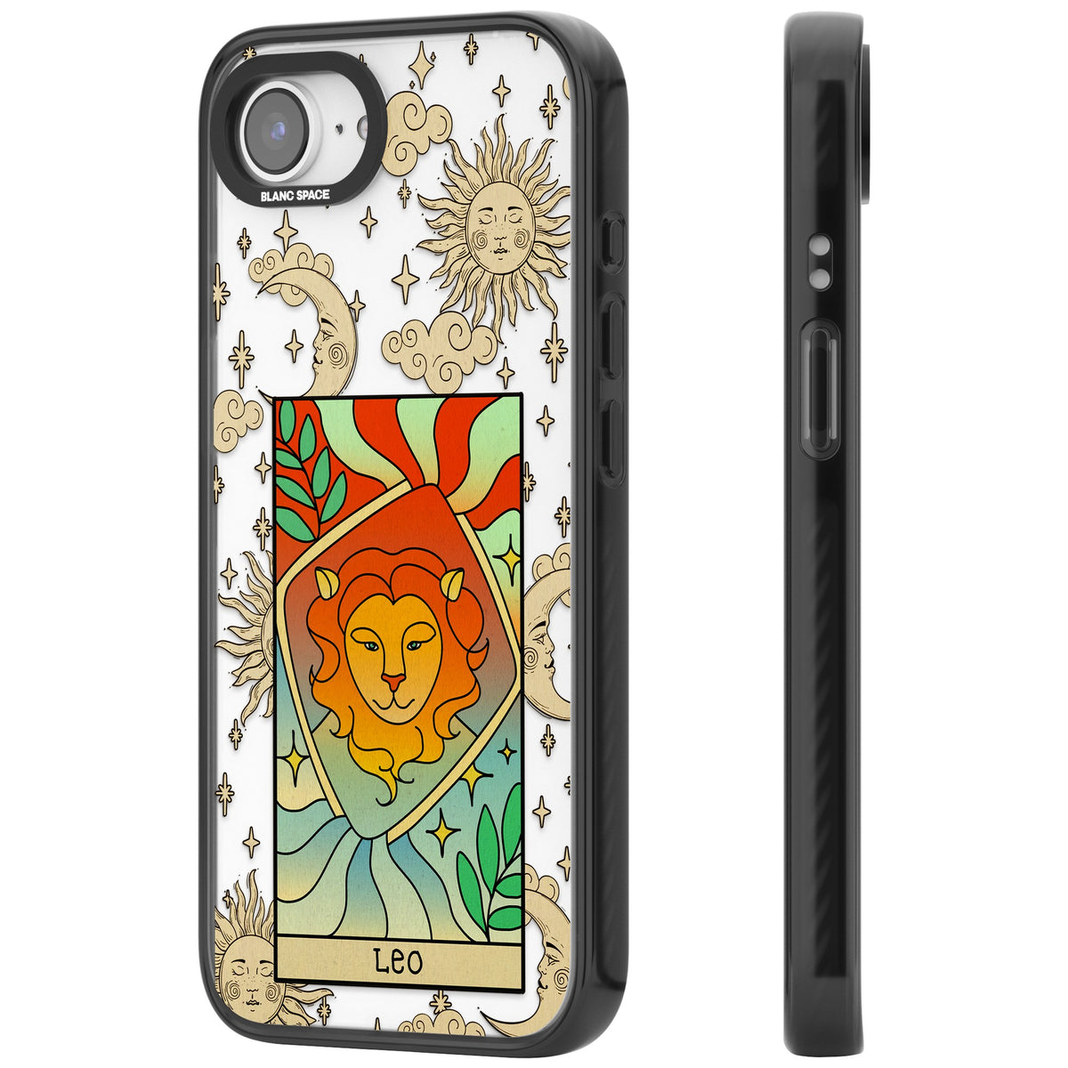 Celestial Zodiac Leo iPhone 16e / iPhone 17e Impact Black Phone Case side