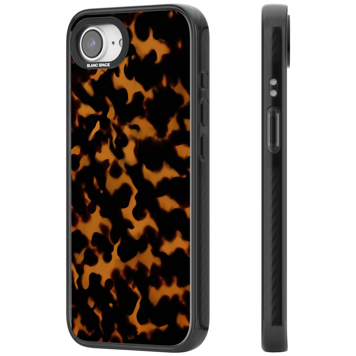 Amber Tortoise iPhone 16e / iPhone 17e Impact Black Phone Case side
