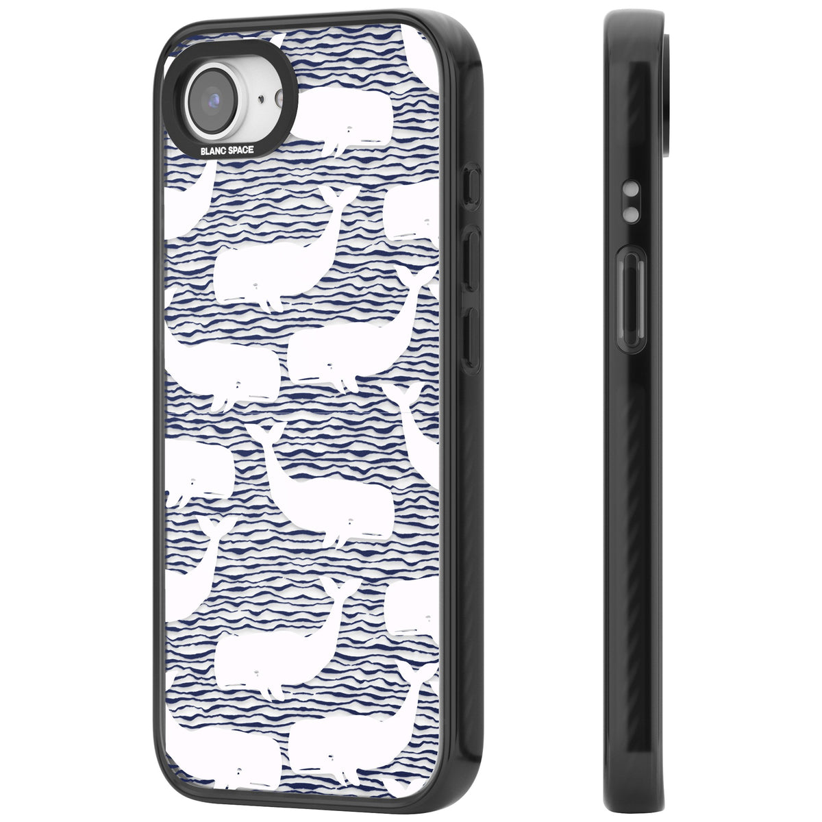 Whale Wave iPhone 16e / iPhone 17e Impact Black Phone Case side