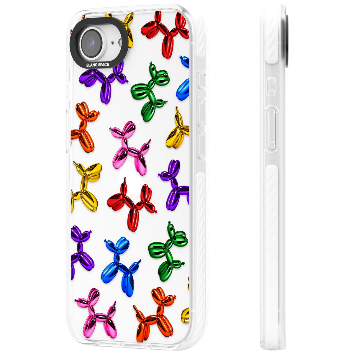 Balloon Dogs iPhone 16e / iPhone 17e Impact Clear Phone Case side